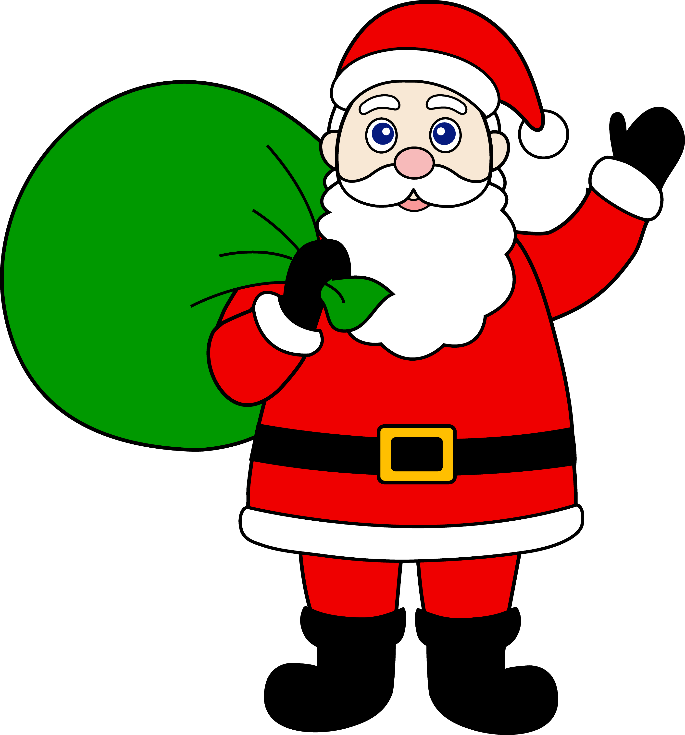 Santa Claus With Sack Of Gifts Free Clip Art