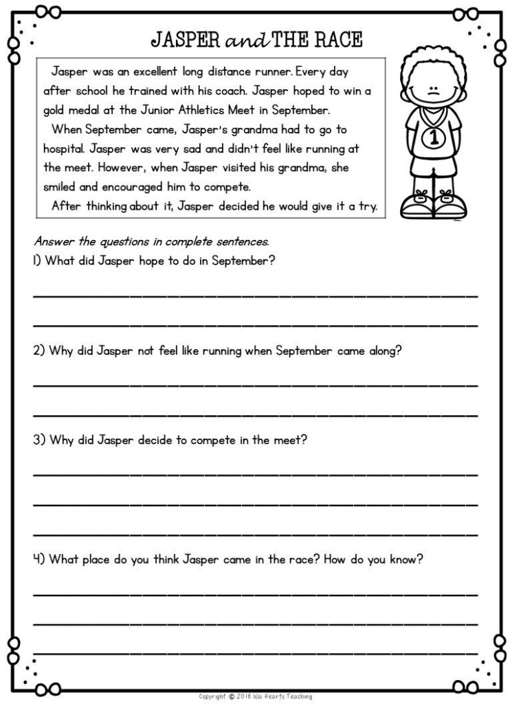 Second Grade 2nd Grade Reading Comprehension Worksheets 