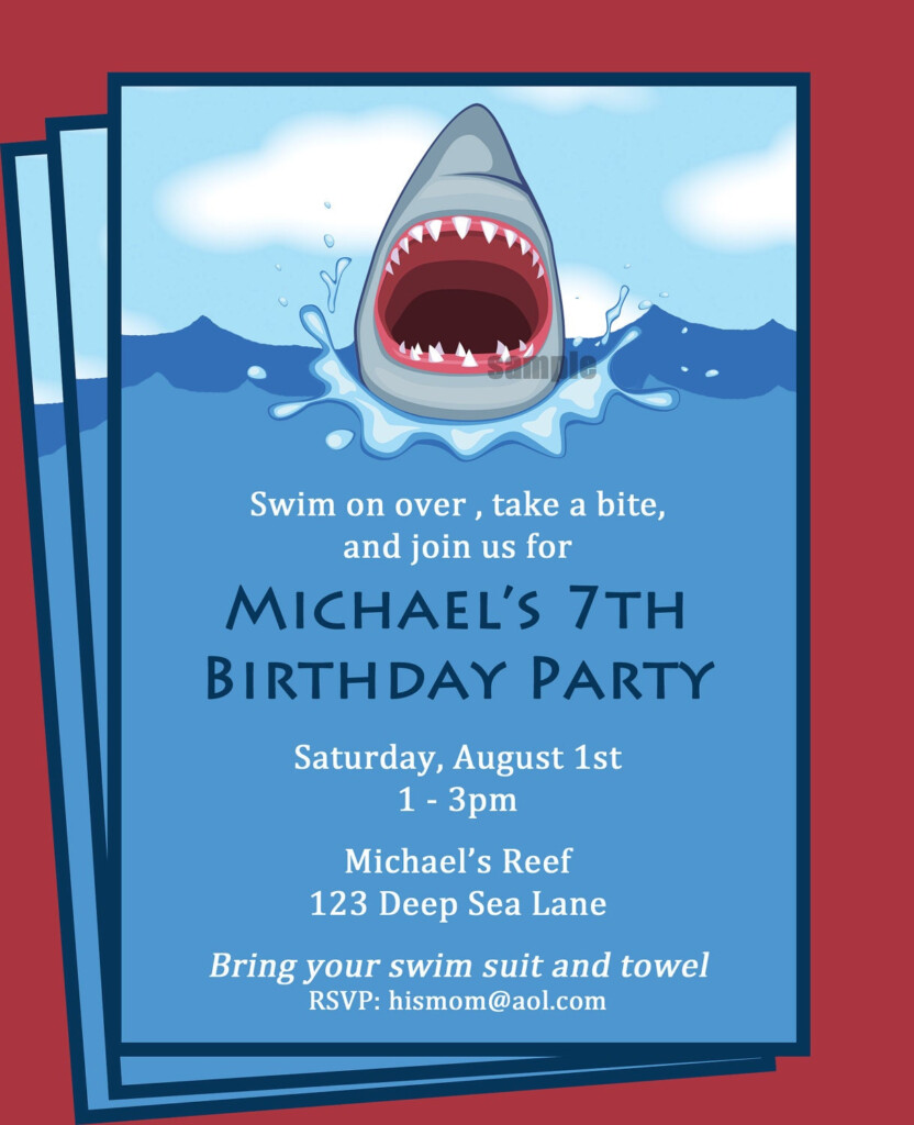 Shark Invitation Printable Printable Or Printed With FREE