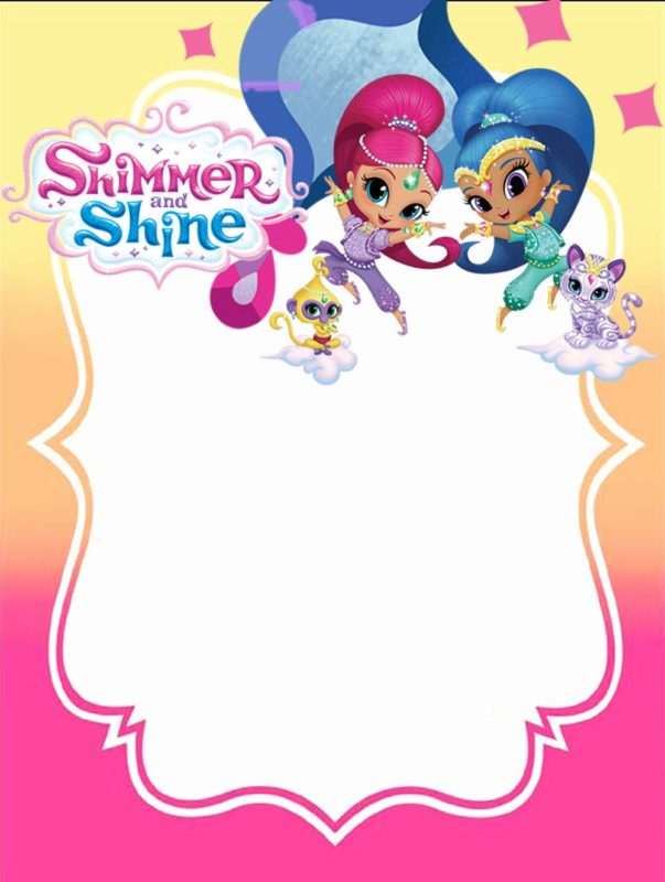 Shimmer And Shine Invitations For Girls Free Invitation 