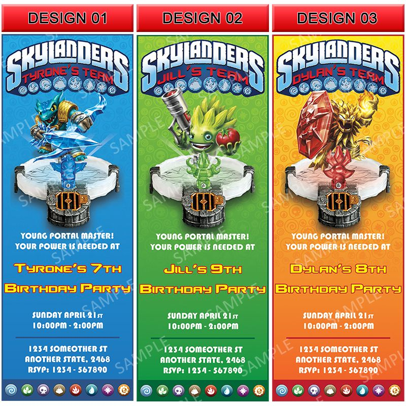 Skyventure Skylanders Trap Team Invitation Printable 