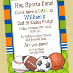 Sports Printable Birthday Invitation Personalized Sports