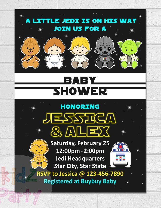 Star Wars Baby Shower Invitation Baby Boy Digital 