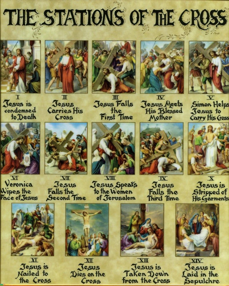 Stations Of The Cross Catholic Picture Print Etsy In