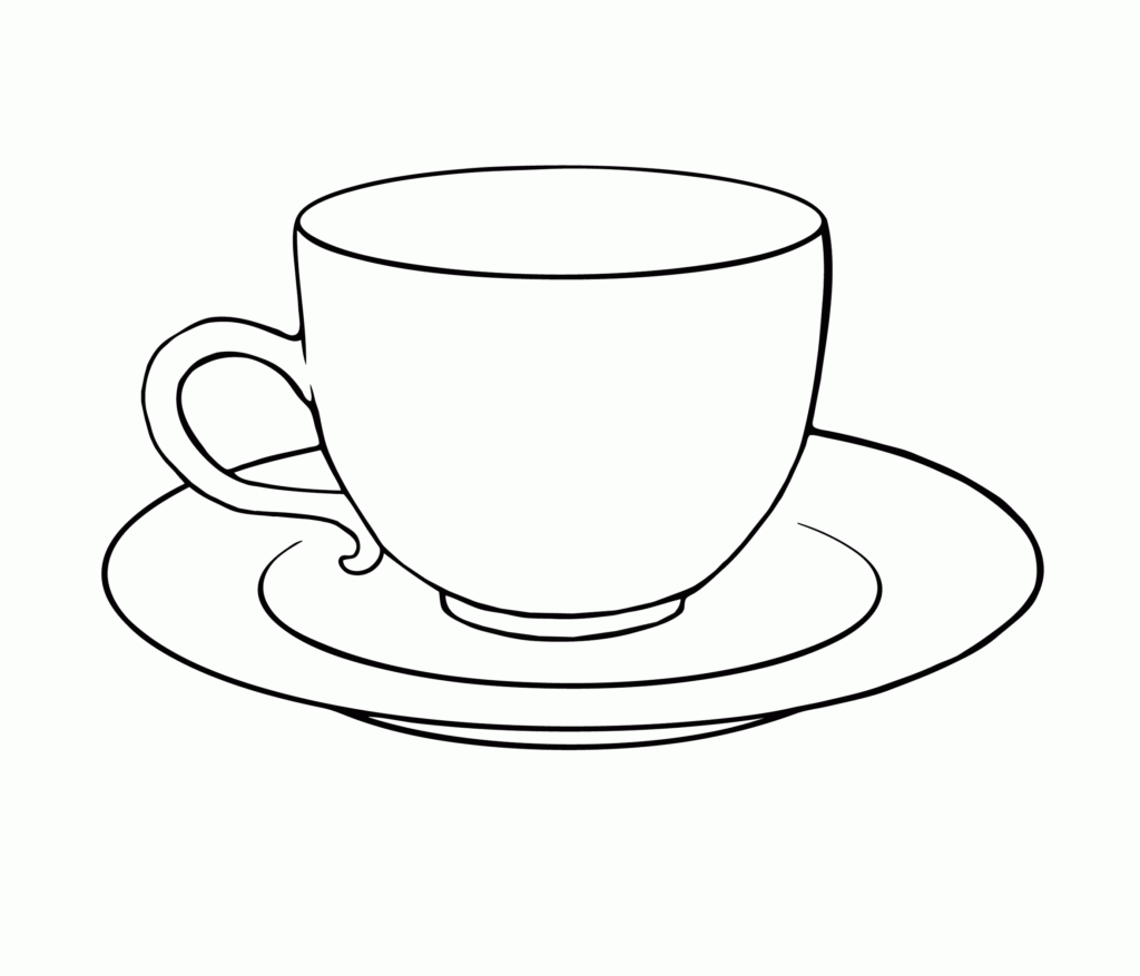 Tea Cup Colouring Page Clipart Free To Use Clip Art 