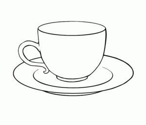 Tea Cup Colouring Page Clipart Free To Use Clip Art