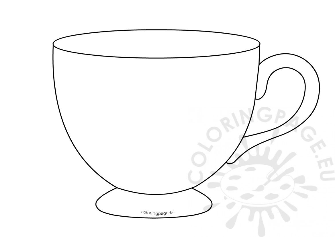 Tea Cup Template Printable Coloring Page