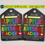 Teacher Appreciation School Supply Printable Gift Tags