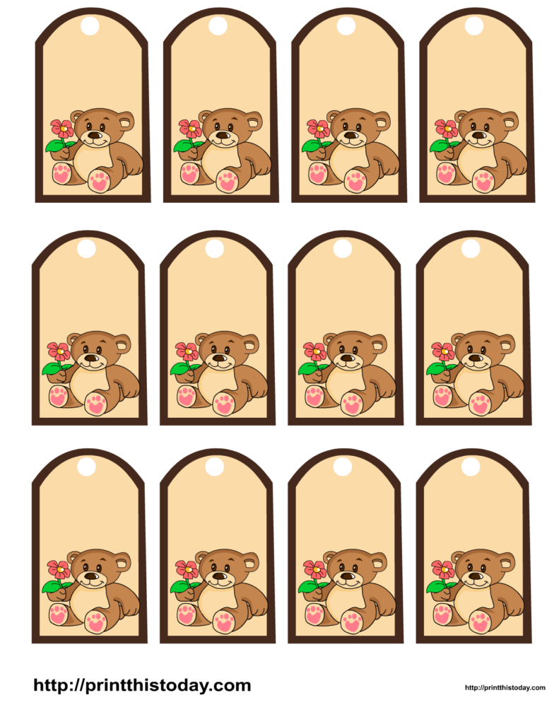 Teddy Bear Baby Shower Favor Tags