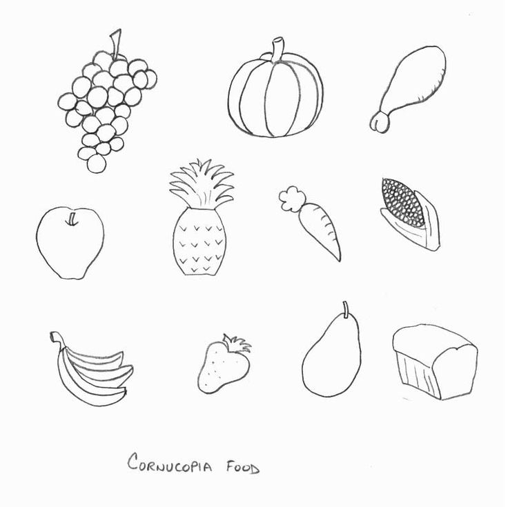 Thanksgiving Crafts Print Your Cornucopia Food Template 