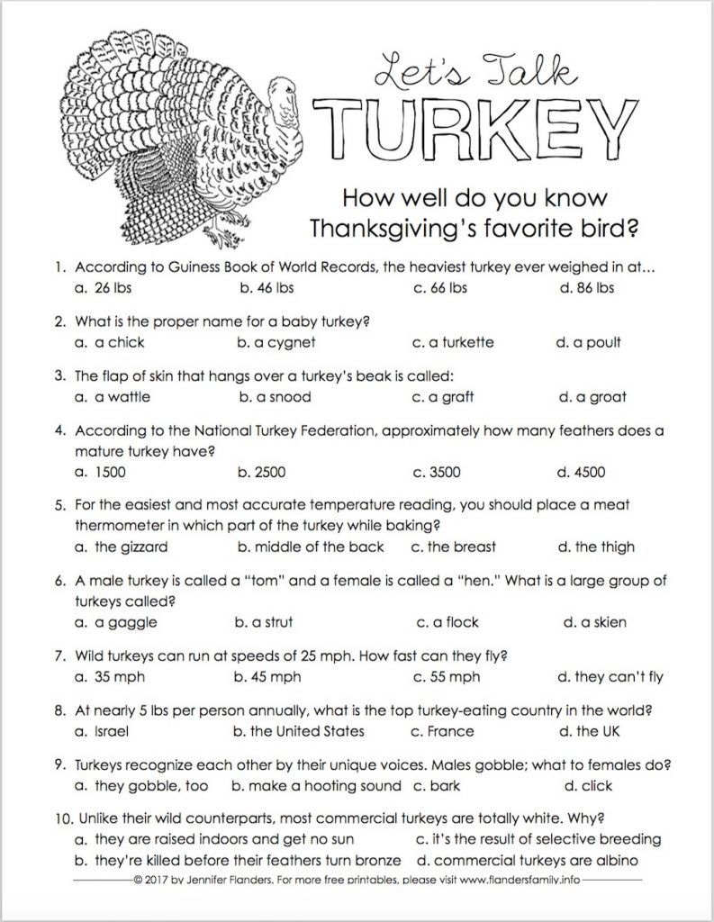 Thanksgiving Trivia Quiz Free Printable Thanksgiving 