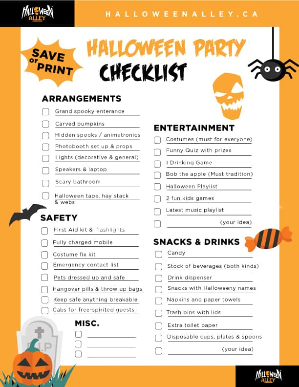 The Ultimate Printable Halloween Party Checklist