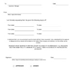 Time Off Request Form Templates PDF Word Sample