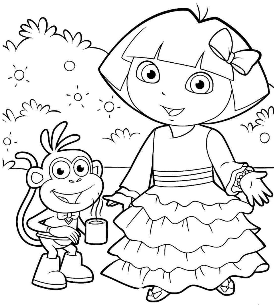 Top 20 Printable Dora The Explorer Coloring Pages Online