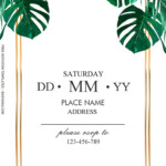 Tropical Leaves Invitation Templates Editable With MS