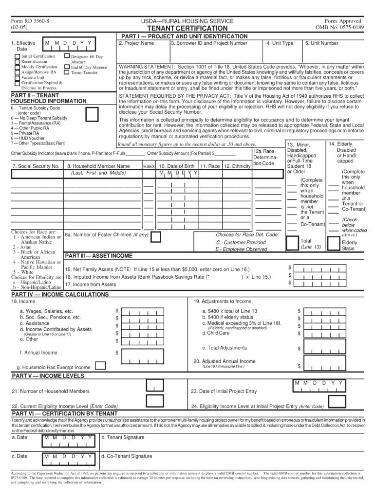 Usda Rural Development Recertification Paperwork Fill 