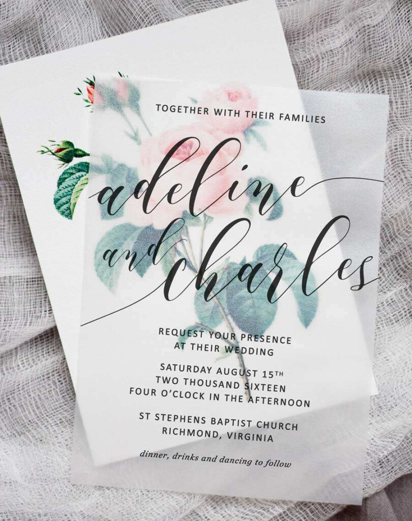 Vellum Wedding Invitation Template Cards Design Templates