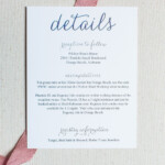 Wedding Invitation Insert Card Guest Details On Navy