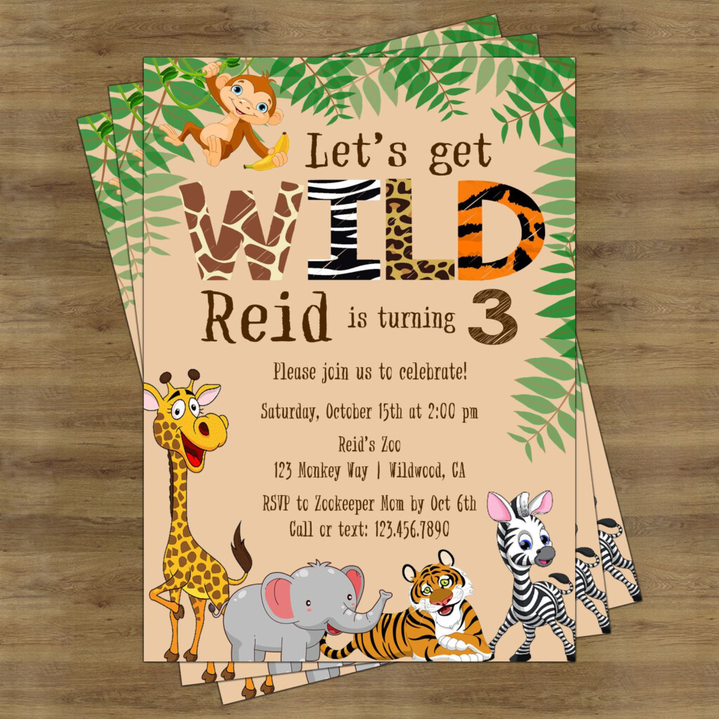 Zoo Birthday Invitation Safari Birthday Invitation 