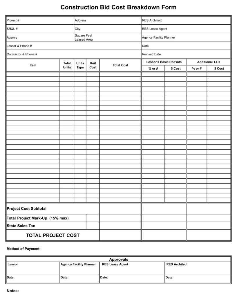 Free Printable Contractor Bid Forms NewFreePrintable free-printable-contractor-bid-forms-newfreeprintable