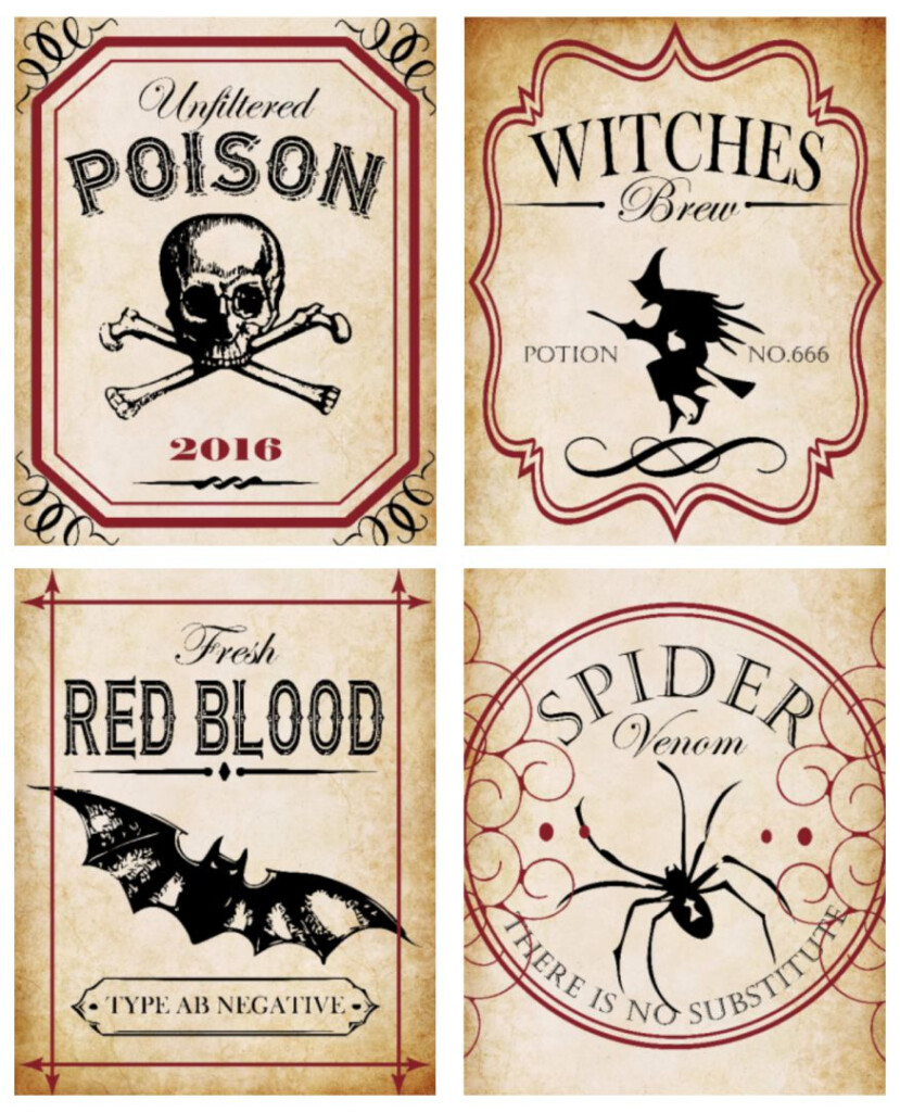 10 Best Printable Halloween Potion Labels Printablee