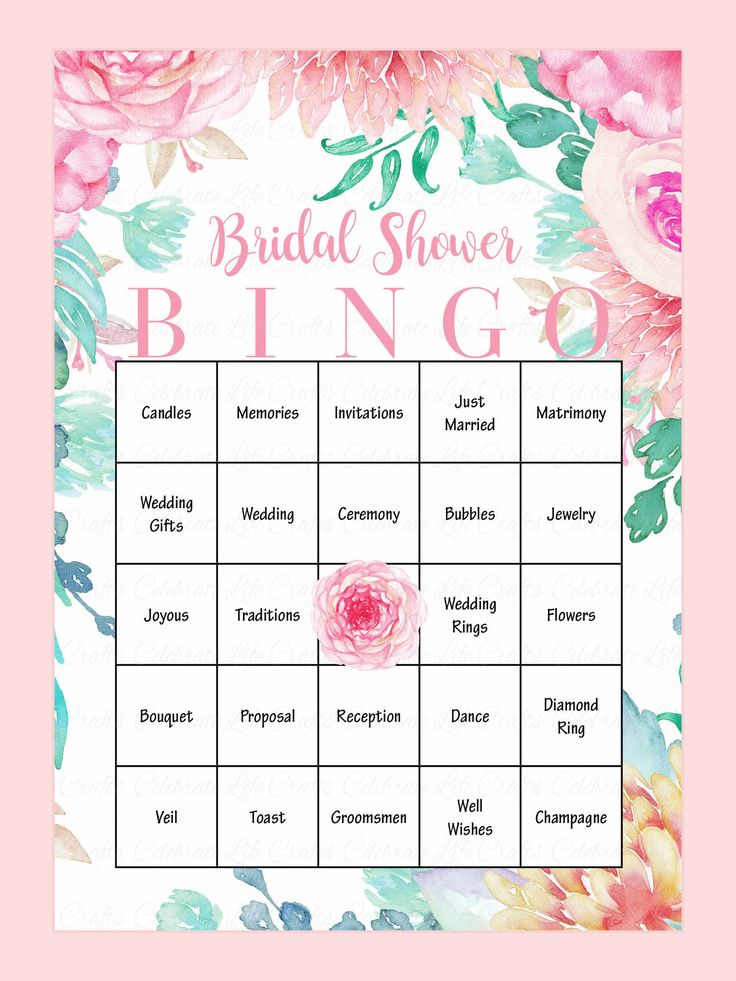 10 Printable Bridal Shower Games You Can DIY Bridal Shower Bingo 