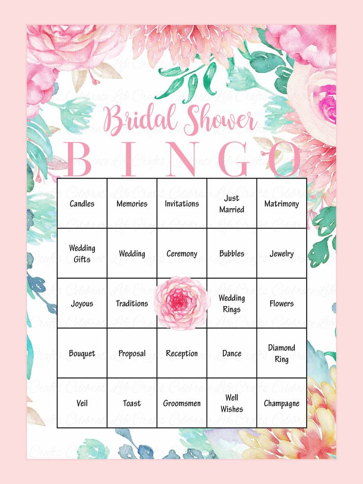 10 Printable Bridal Shower Games You Can DIY Bridal Shower Bingo