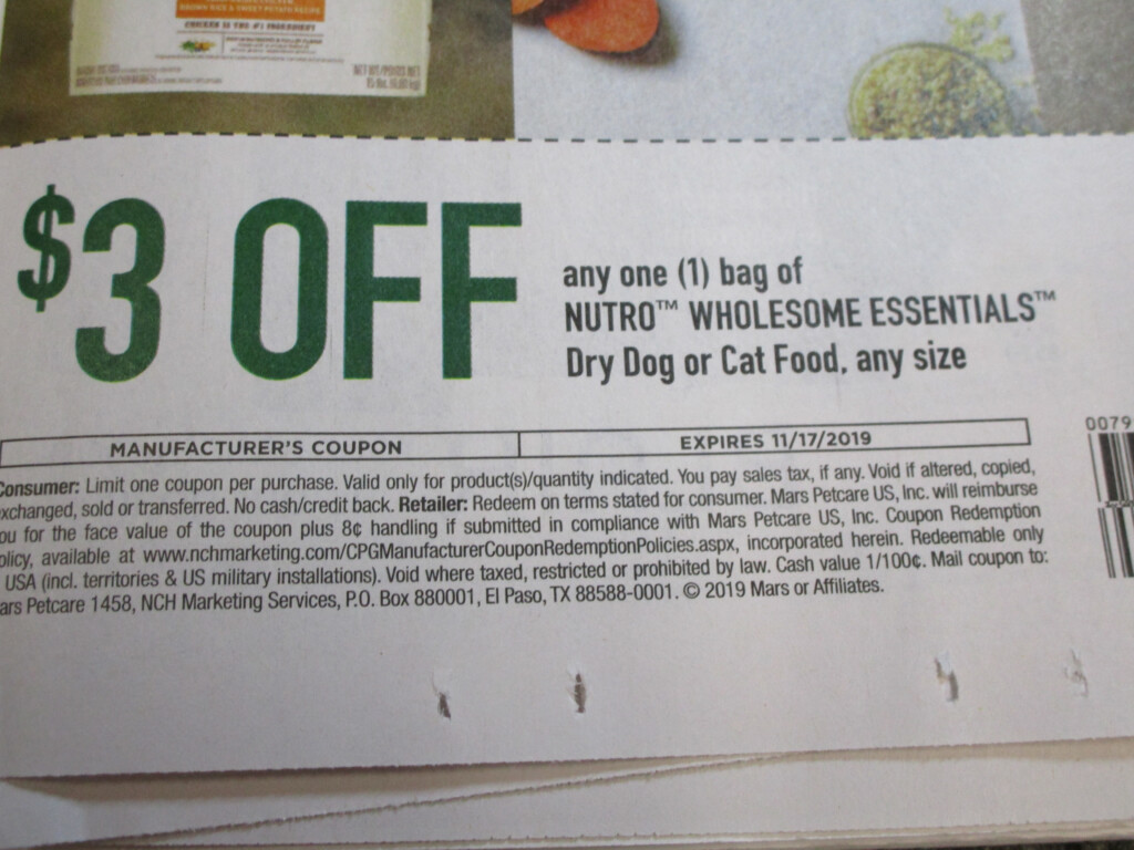 15 Coupons 3 1 Nutro Wholesome Essentials Dry Dog Or Cat Food 11 17 2019