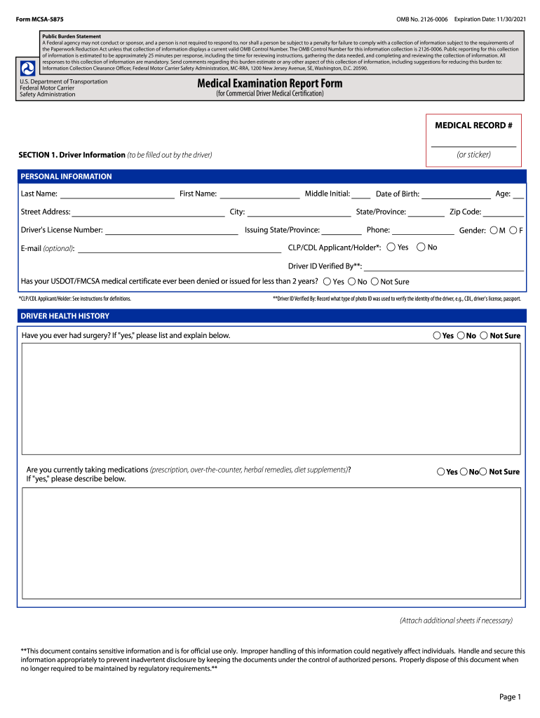 2021 Form DoT MCSA 5875 Fill Online Printable Fillable Blank PdfFiller