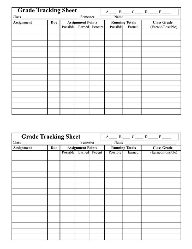 28 Images Of Student Grade Tracker Template Leseriail Student 