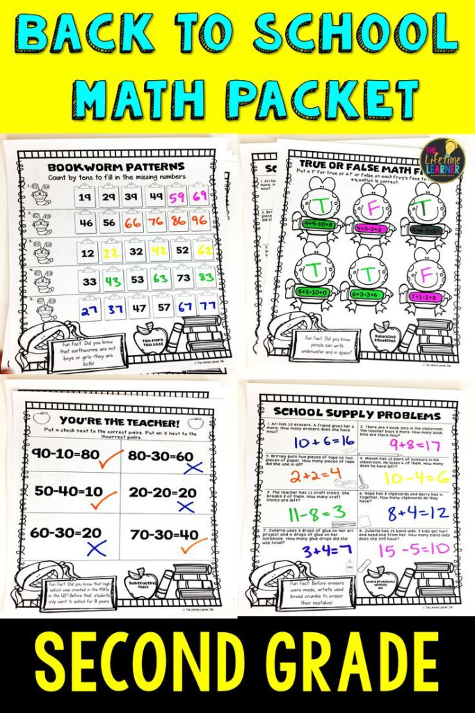 2nd Grade Back To School Math Packet Math Packets Math Education Math