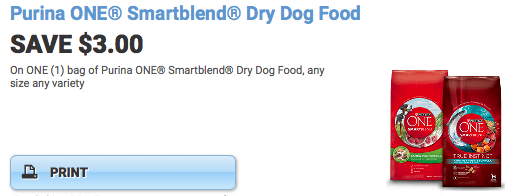  3 Off Purina ONE Smartblend Dry Dog Food Coupon