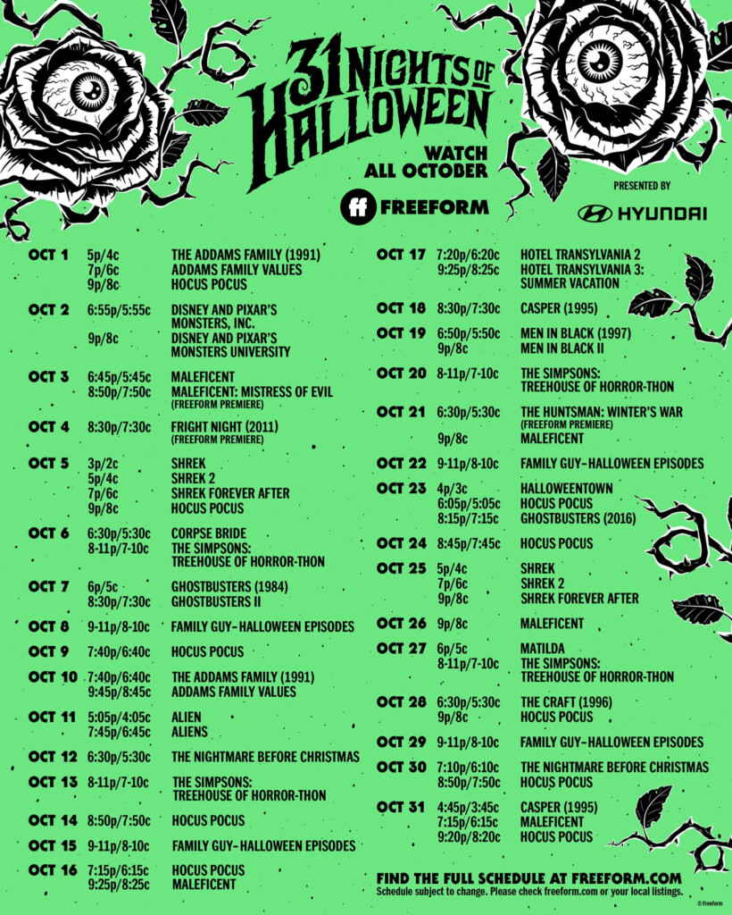  31 Nights Of Halloween Full Schedule Announced For October 2021 