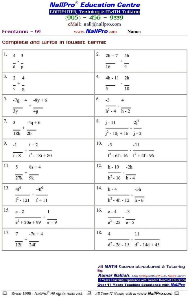 38 Free Printable 10th Grade Math Worksheets 10th Grade Math 