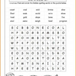 3rd Grade Worksheets Spelling Learning Printable