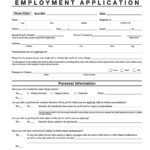 50 Free Employment Job Application Form Templates Printable