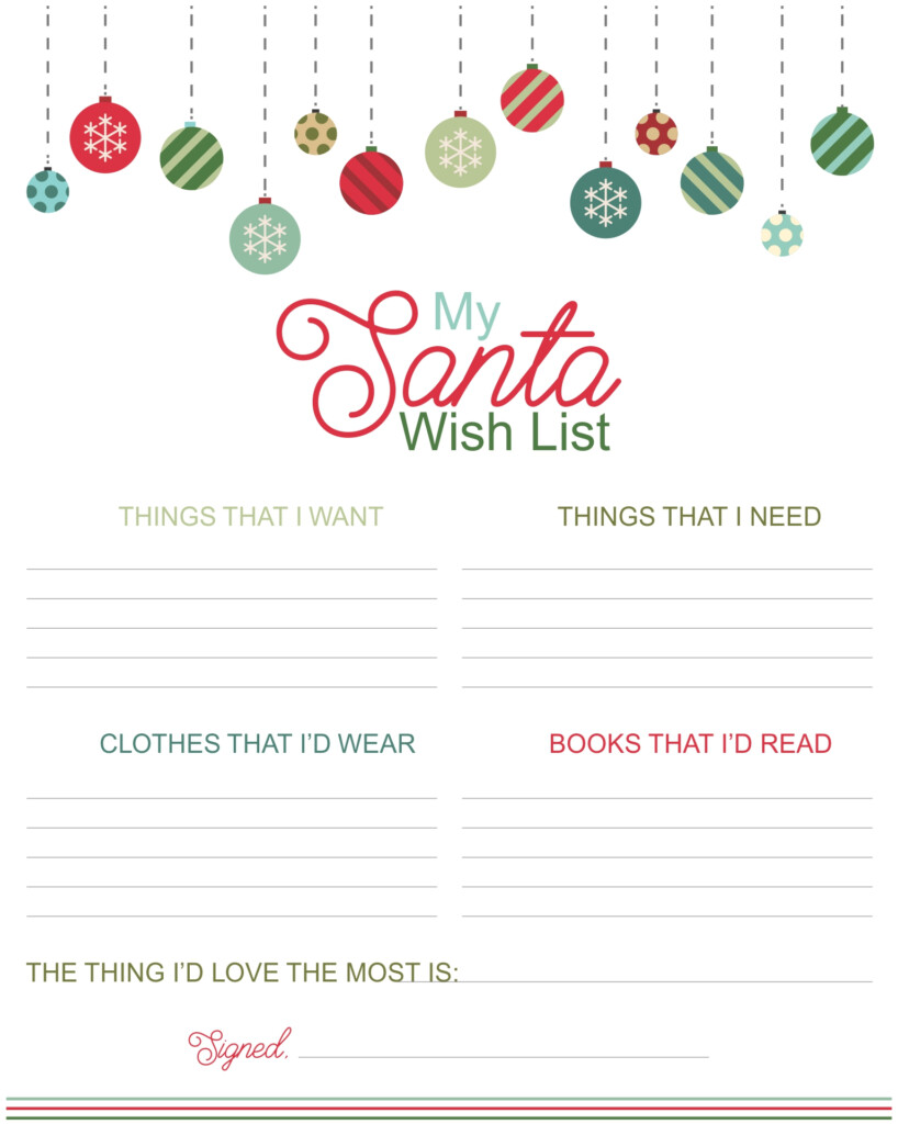 6 Best Printable Christmas Gift Wish List Printablee