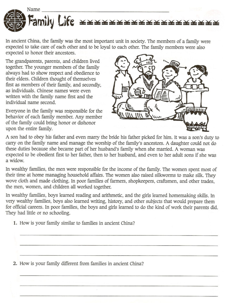 6th Grade Social Studies Ancient China Worksheets Free History 