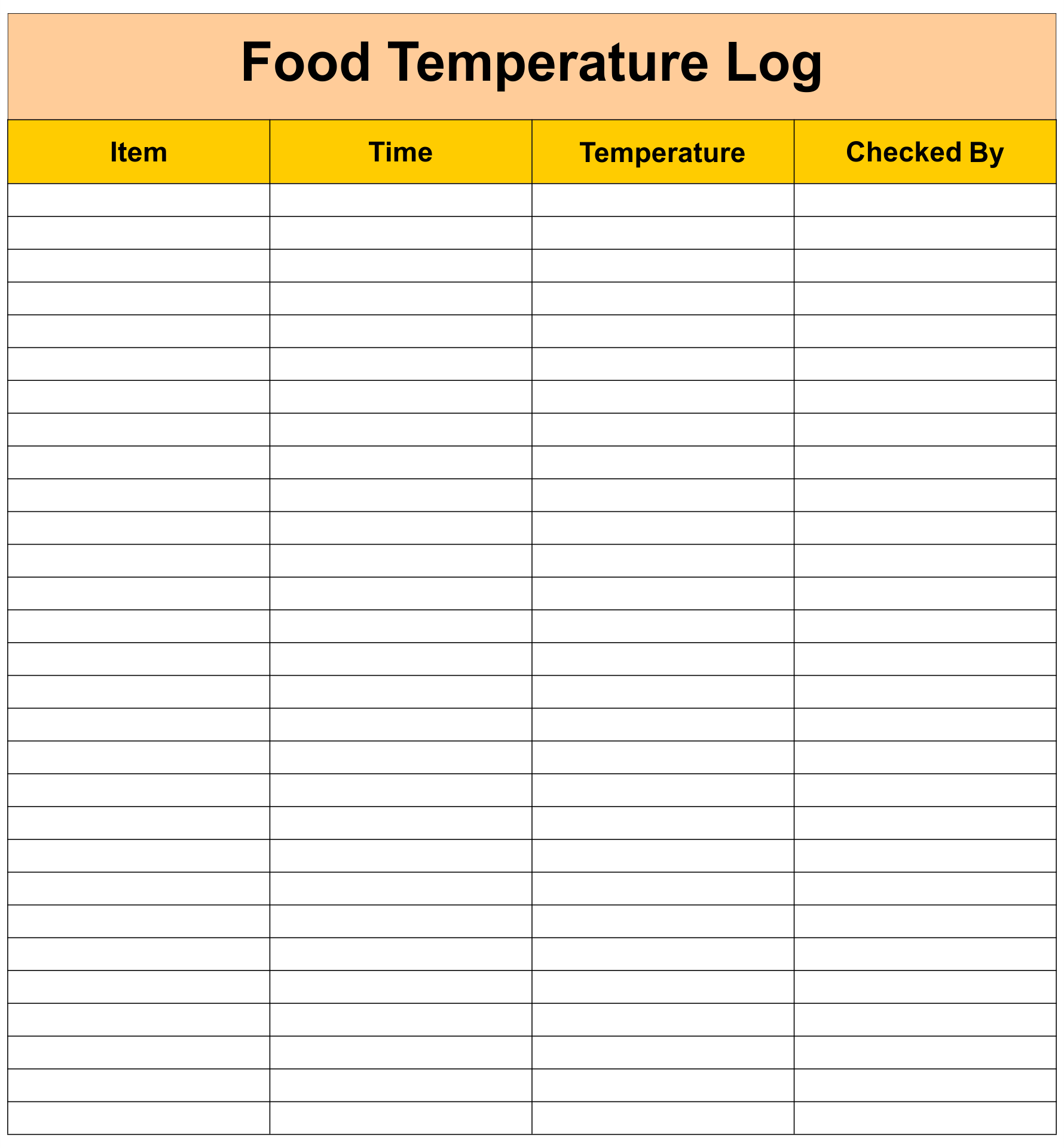 7 Best Printable Food Temperature Chart Printablee
