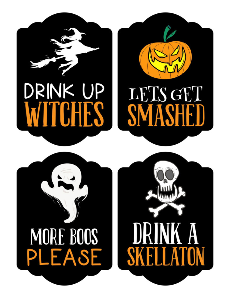 7 Best Printable Halloween Bottle Labels Printablee