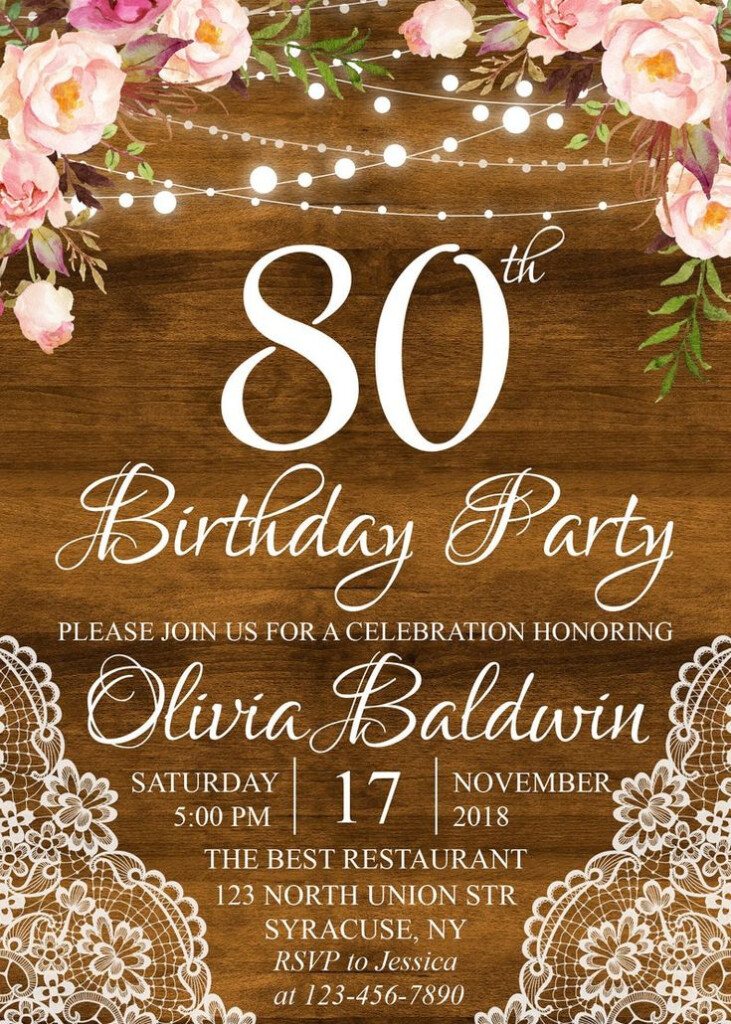 80th Birthday Invitation Surprise Birthday Invitation Etsy 80th 