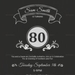80th Birthday Party Invitation Design Template In Word PSD Publisher