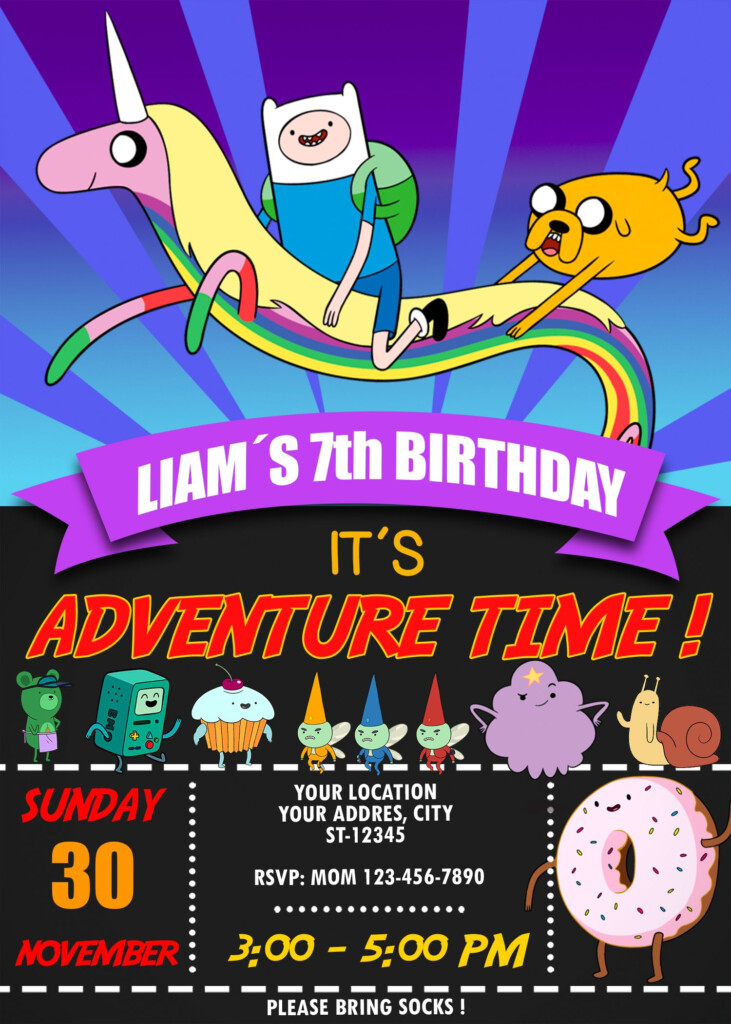 Adventure Time 2 Birthday Invitation Oscarsitosroom Adventure Time 