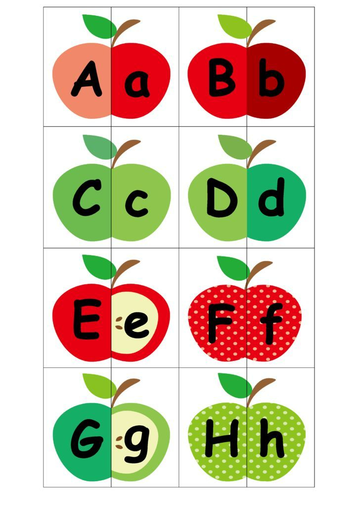 APPLE ALPHABET MATCHING GAME Apple Alphabet Alphabet Matching Apple 
