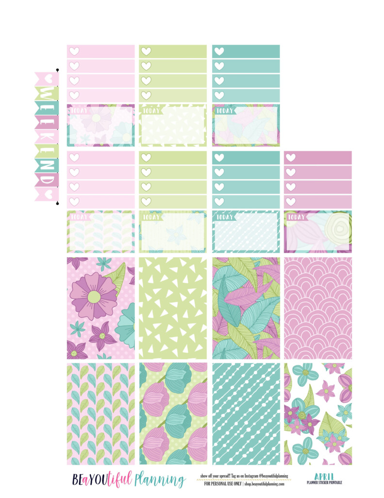 April Weekly Free Printable Happy Planner Printable Planner 