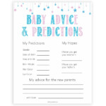 Baby Advice Predictions Card Gender Reveal Baby Advice