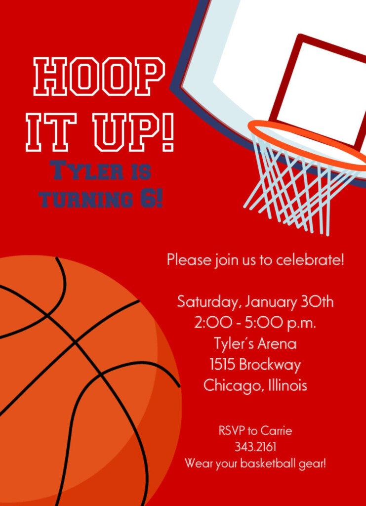 Basketball Invitation Printable Invitation Kids By Cardsbycarolyn