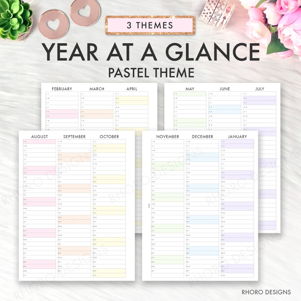 BIG HAPPY PLANNER Printable Insert Year At A Glance August Etsy