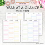 BIG HAPPY PLANNER Printable Insert Year At A Glance August Etsy