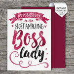 Boss s Day Card Bosses Day Card Printable Card Boss Birthday Card For